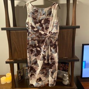 Maggy London Floral Side-Knot Silky Dress